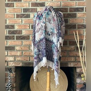 Jane & Berry Floral and Paisley Print Scarf